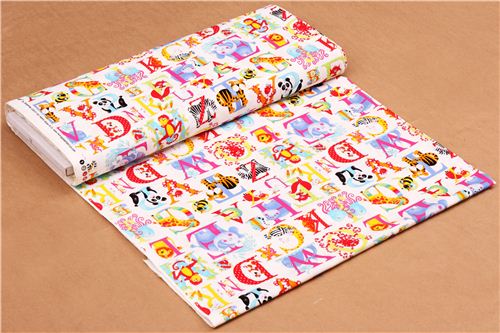 wei�er Tier Alphabet Stoff Alphabet Soup aus den USA 3