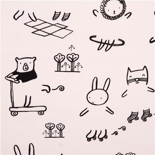 white animal children crafting fabric by Dear Stella USA 1