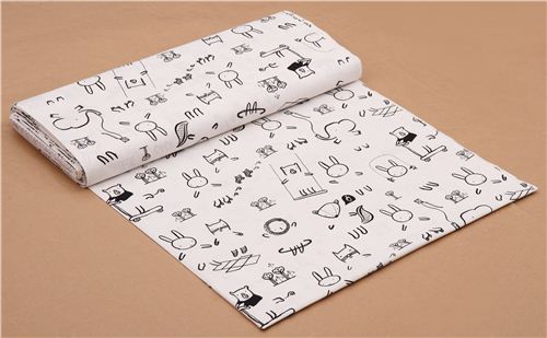 white animal children crafting fabric by Dear Stella USA 3