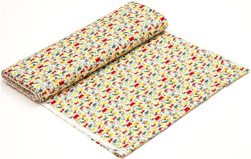 white animal fabric par Cosmo mini animals du Japon3