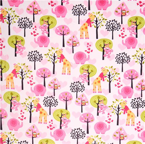 white animal tree heart minky fabric fleece plush USA 2