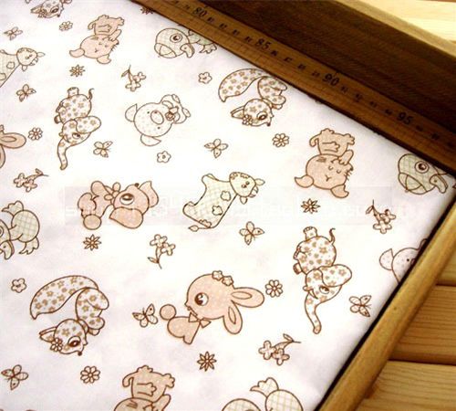 white animals fabric squirrel bunny dog kawaii 0.5m 1