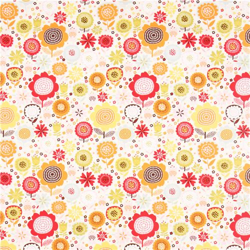 white autumn flower fabric by Timeless Treasures USA 2