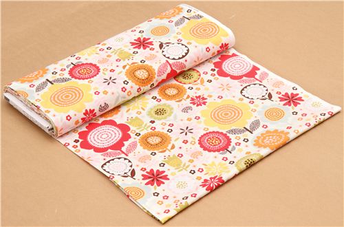 white autumn flower fabric by Timeless Treasures USA 3