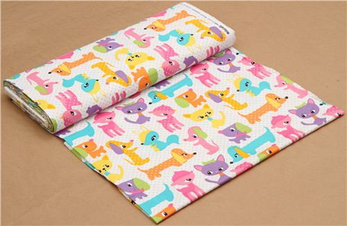 wei�er Baby Tier Stoff Michael Miller Plush Puppy rosa-lila 3