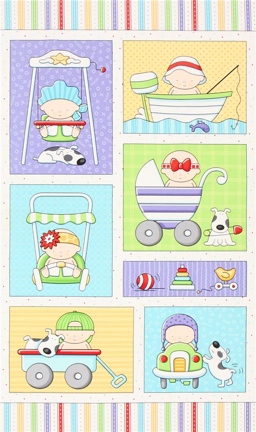 white baby toddler panel fabric Timeless Treasures USA 2