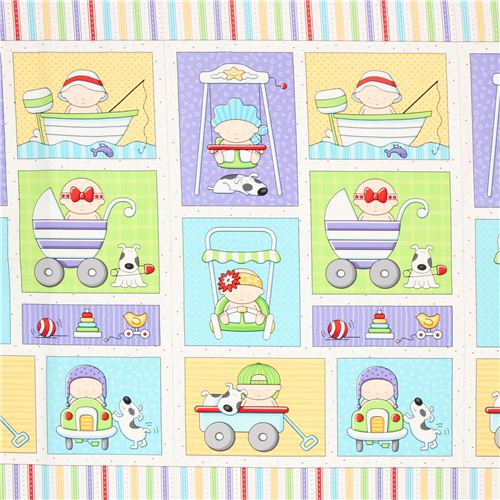 white baby toddler panel fabric Timeless Treasures USA 3
