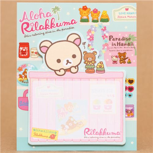 white bear Aloha Rilakkuma Post-it bookmark sticker San-X - modeS4u