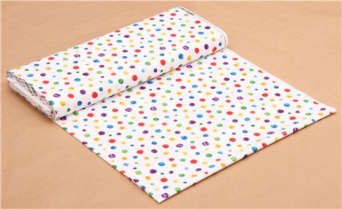 wei�er gro�e Punkte Stoff 'Raupe Nimmersatt' Andover USA 3