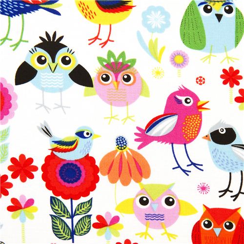 white bird and owl fabric by Timeless Treasures Fabric by Timeless ...