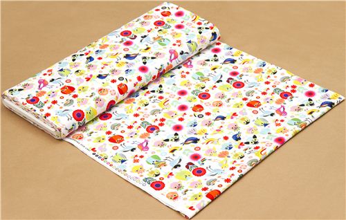 white bird and owl fabric by Timeless Treasures 4