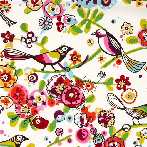 White Bird Paradise Fabric Larkspur Alexander Henry USA Fabric By ...