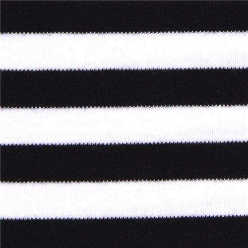 weiss-schwarzer Streifen Jersey Stoff Michael Miller 1