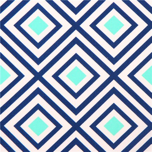 weiß blauer Geo Pop Lagoon Canvas Stoff Robert Kaufman USA Stoff