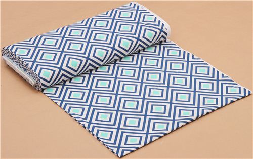 wei� blauer Geo Pop Lagoon Canvas Stoff Robert Kaufman USA 4