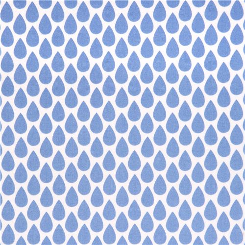 white blue raindrop fabric by Michael Miller USA - modeS4u