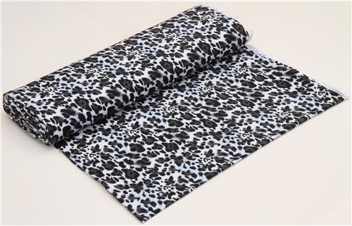 wei�-bl�ulicher Robert Kaufman Jersey Stoff Leoparden Print 3