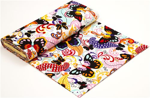 white butterfly fabric Papillon Alexander Henry USA 3