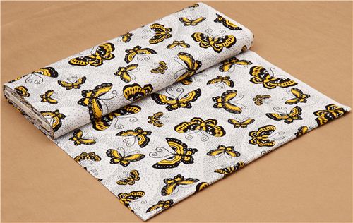 white butterfly fabric with dots by Robert Kaufman USA 3