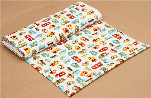white camper caravan fabric by Robert Kaufman from the USA 3