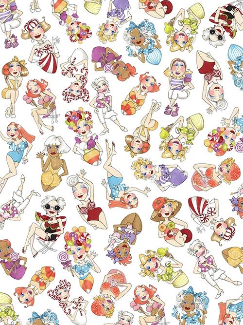 white candy woman fabric Quilting Treasures 'Sweetie-Loralie' 2