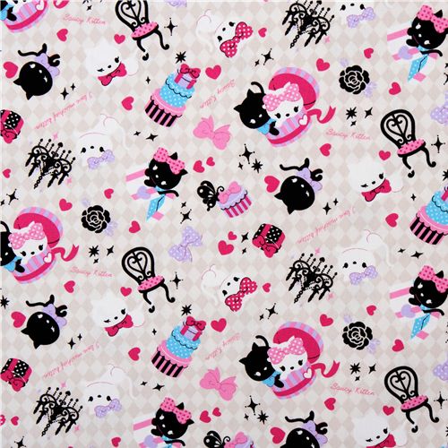 white canvas fabric kitty presents Japan kawaii 2