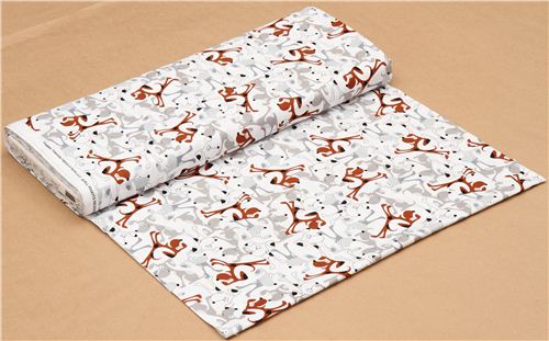 wei�er Cartoon Hunde Tier Stoff von Timeless Treasures USA 3