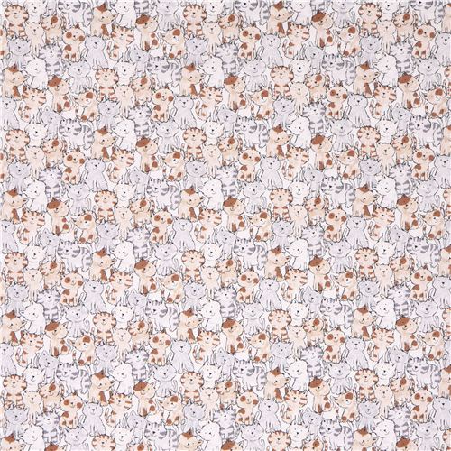 weier Katzen Bauernhof Tier Stoff Timeless Treasures Babes in Farmland 2