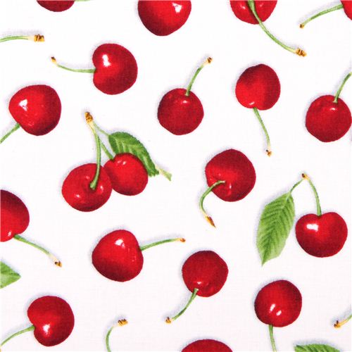 white cherry fabric Fresh Picked Quilting Treasures 1