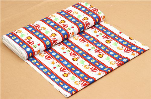 white circus fabric circus animals Timeless Treasures 3