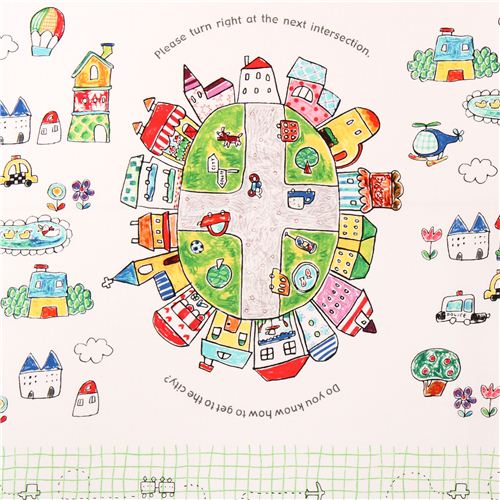 white city car train travel oxford fabric A Toy Chest 1
