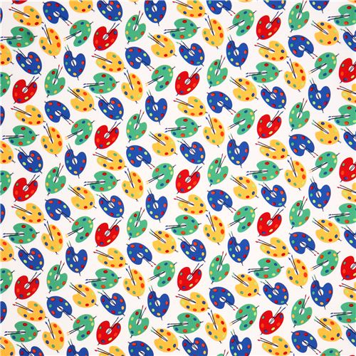 white color palettes paint artist fabric by Michael Miller  3