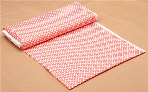 white coral orange raindrop fabric by Michael Miller USA 8