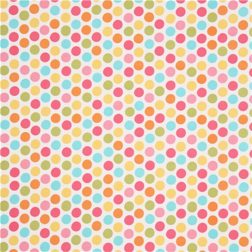 white cute polka dot fabric pastel by Michael Miller - modeS4u
