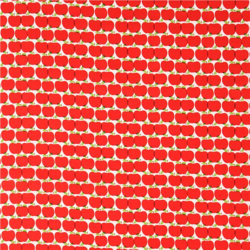 white cute red apple fruit fabric from Japan 2