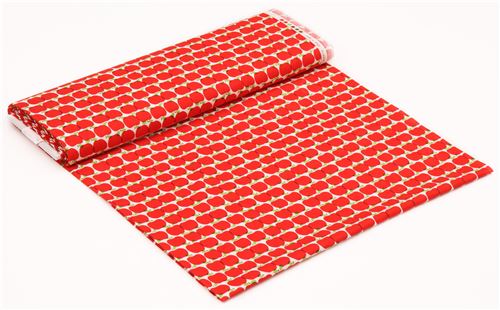 white cute red apple fruit fabric from Japan 3