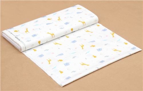 white cute whale giraffe dog Cloud 9 organic cotton fabric tout petit 4