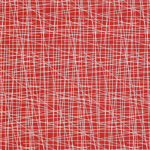 Linee A Quadretti Scarabocchiate Rosse Tessuto
