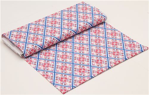 white diamond fabric with ornaments by Timeless Treasures 3