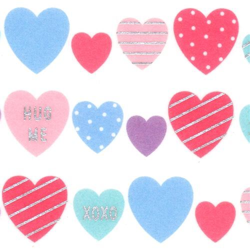 white die-cut cute heart silver metallic deco tape sticky tape by Mind ...