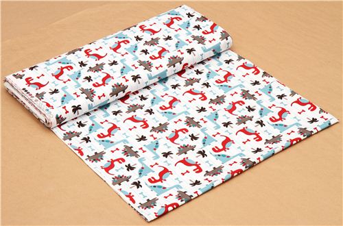 white dino dinosaur fabric USA Pirate Dino Friend Stack 3