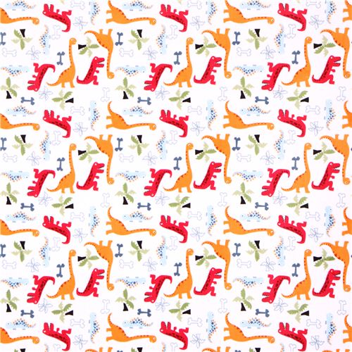 white dinosaur minky fabric fleece plush Dino Bone 2