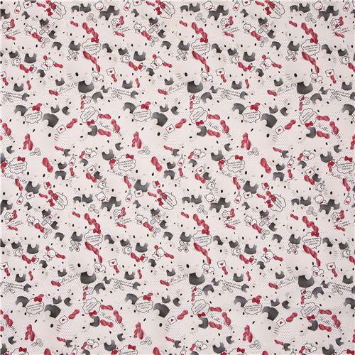 white dotted realistic Hello Kitty oxford fabric by Sanrio from Japan 2