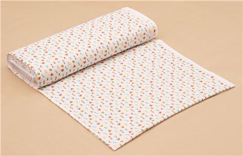 white double gauze colorful mini circus animal Kokka fabric 3