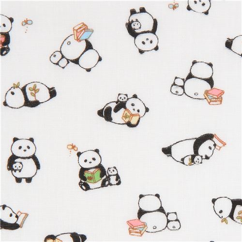 white double gauze fabric panda animal from Japan 1