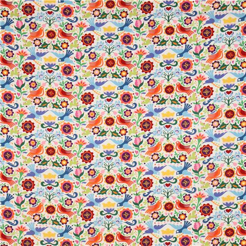 white doves and flowers fabric by Alexander Henry La Paloma Fabric by ...