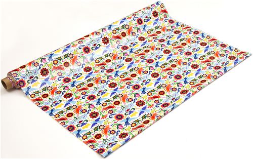 wei�er Tauben und Blumen Laminat Stoff von Alexander Henry 3