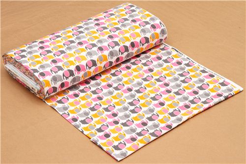 white elephant animal flannel fabric pink Robert Kaufman 3