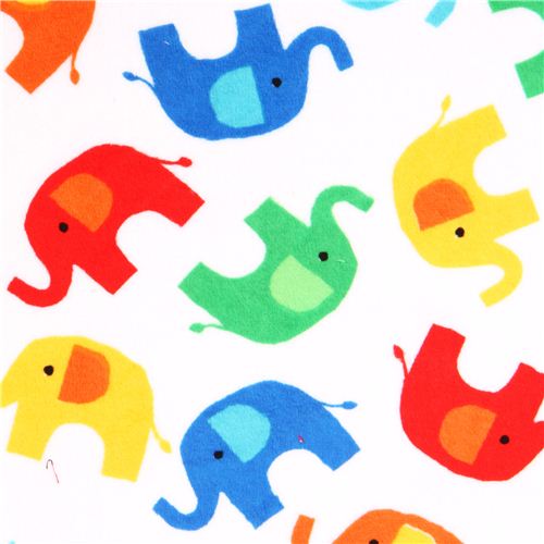 white elephant minky fabric fleece plush Timeless Treasures 1