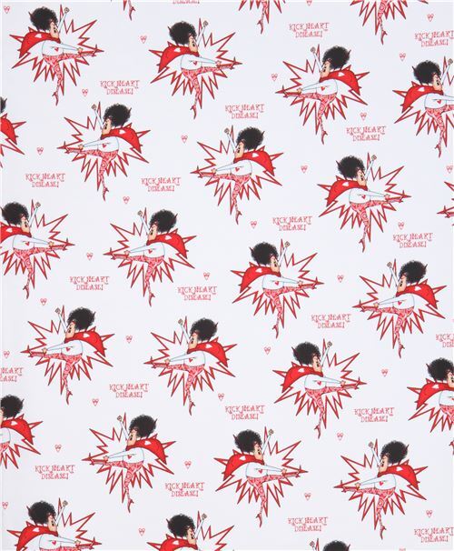 Fat Quarter (50 x 54 cm) - white fabric Kick Heart Disease Quilting Treasures  2